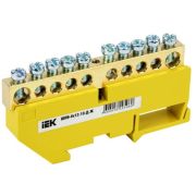 Шина PE «земля» на DIN-изол. ШНИ-8х12-10-Д-Ж IEK YNN10-812-10D-K05